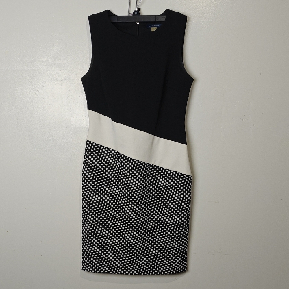 Tommy Hilfiger Black and White Polka Dot Midi Dress